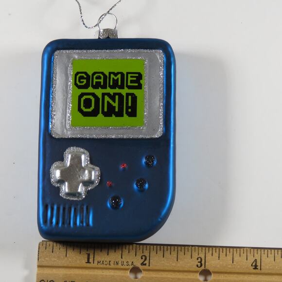 Video Game Controller Christmas Ornament Blue Glass for Gamer "Game ON" - Picture 15 of 15